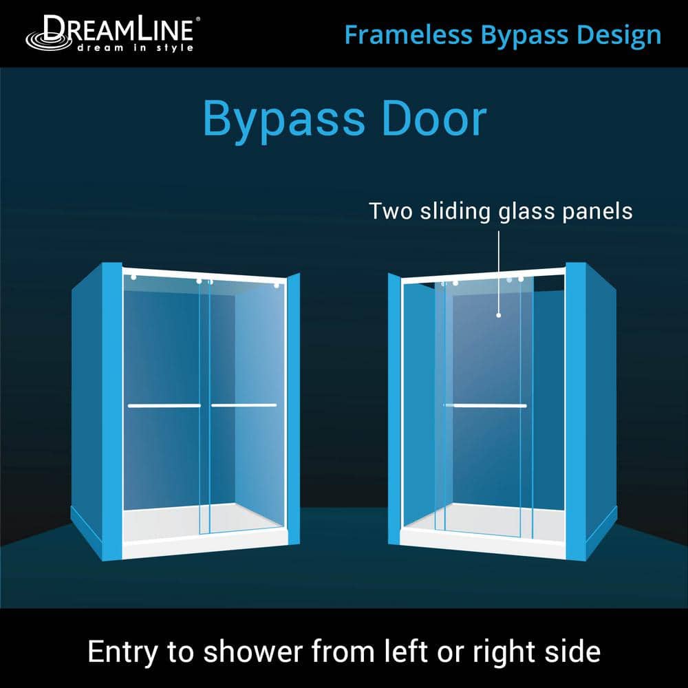 Charisma 60" Frameless Clear Glass Sliding Shower Kit with Brushed Nickel Hardware
