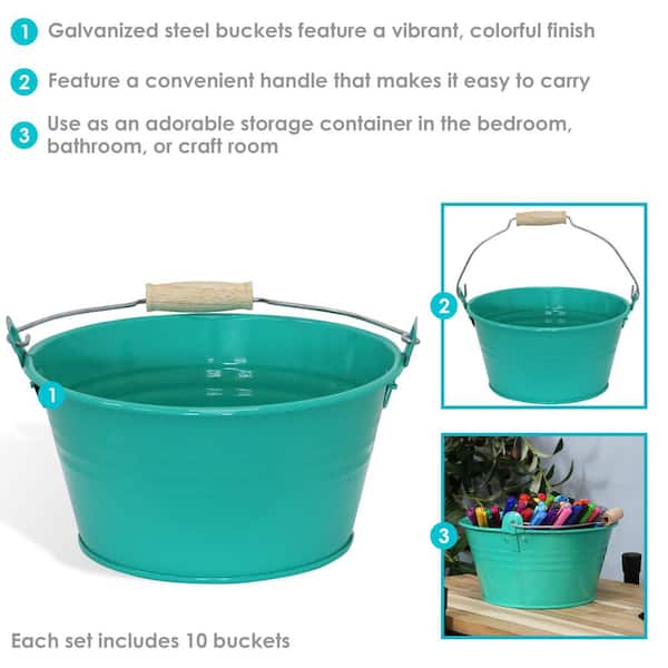Small Mini Bucket With Handle For Kids Craft Party Customized Candy Flower  Mini Pot Colored Galvanized Buckets Household Supply