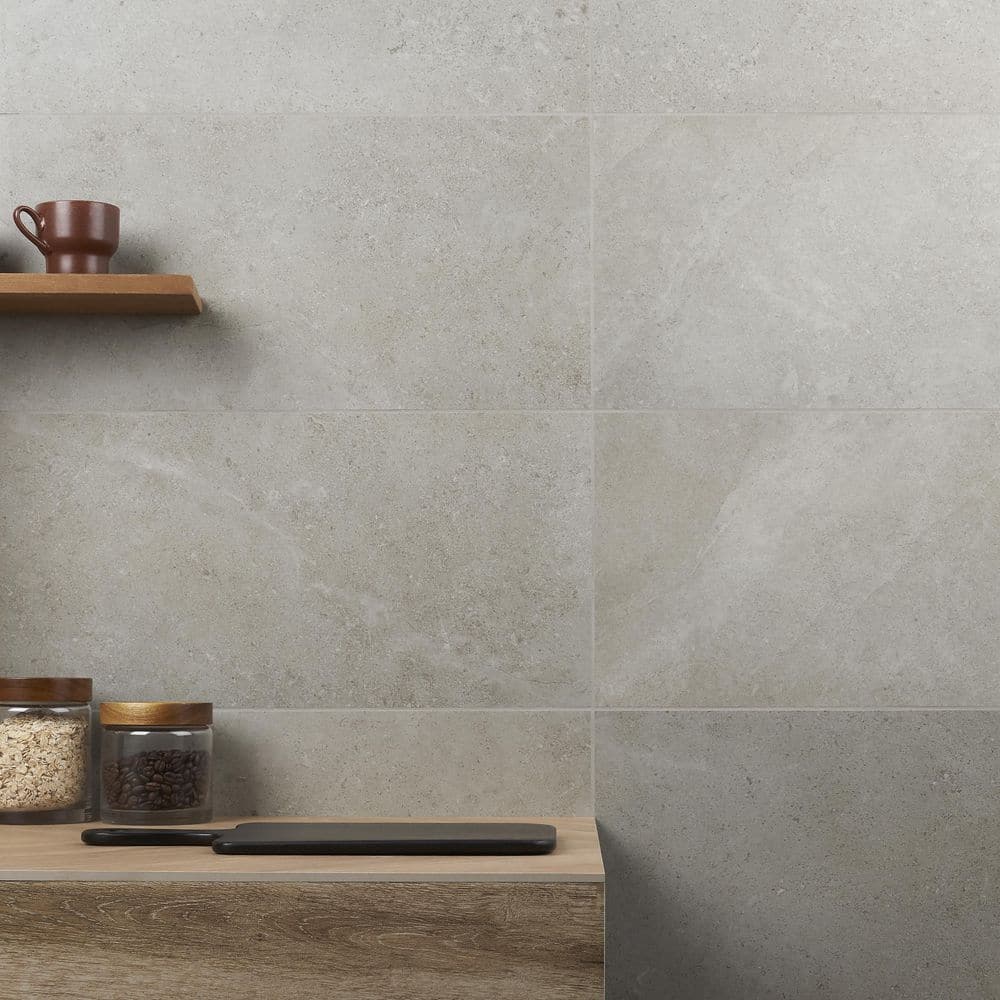 Iris 24" x 12" Matte Gray Porcelain Floor and Wall Tile