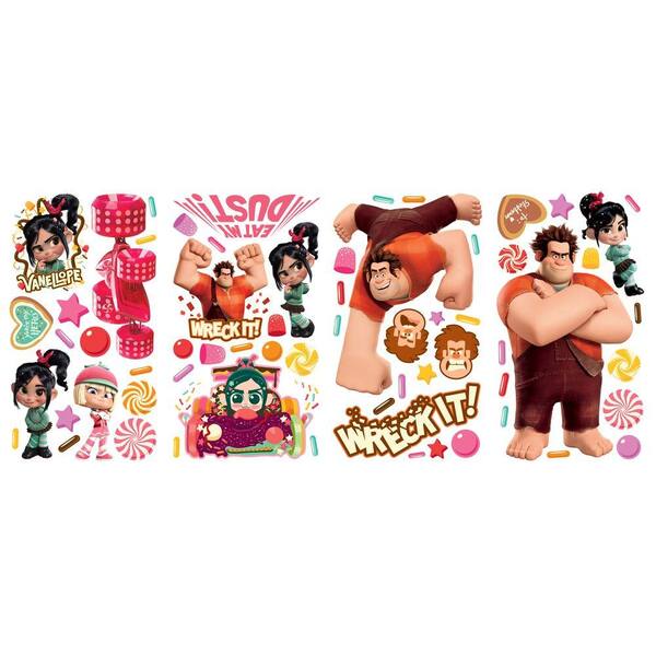 Unbranded 10 in. x 18 in. Wreck it Ralph 64-Piece Peel and Stick Wall Decals-DISCONTINUED
