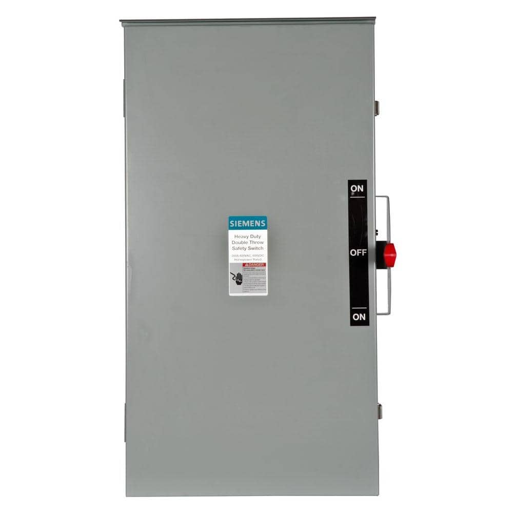 Siemens Double Throw 200 Amp 600 Volt 3 Pole Outdoor Non Fusible Safety Switch Dtnf364r The 7913