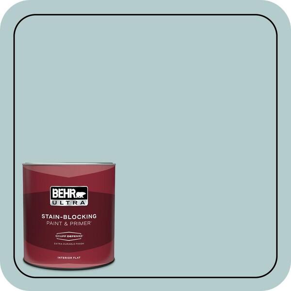 BEHR ULTRA 1 qt. #PPU13-15 Clear Pond Extra Durable Flat Interior Paint & Primer