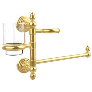 Waverly Place Collection Hair Dryer Holder and Organizer in Unlacquered Brass