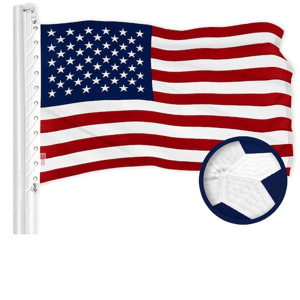 G128 30 ft. x 50 ft. Polyester USA Embroidered Flag 600D BG (1 Pack)