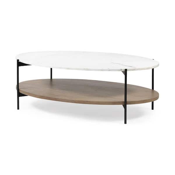 HomeRoots Mariana 30 in. Oval White M...