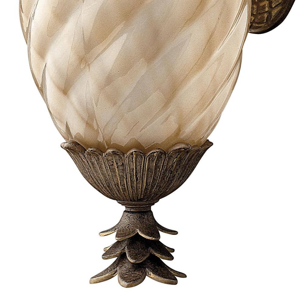 Plantation Pearl Bronze Dimmable Outdoor Sconce with Amber Optic Glass