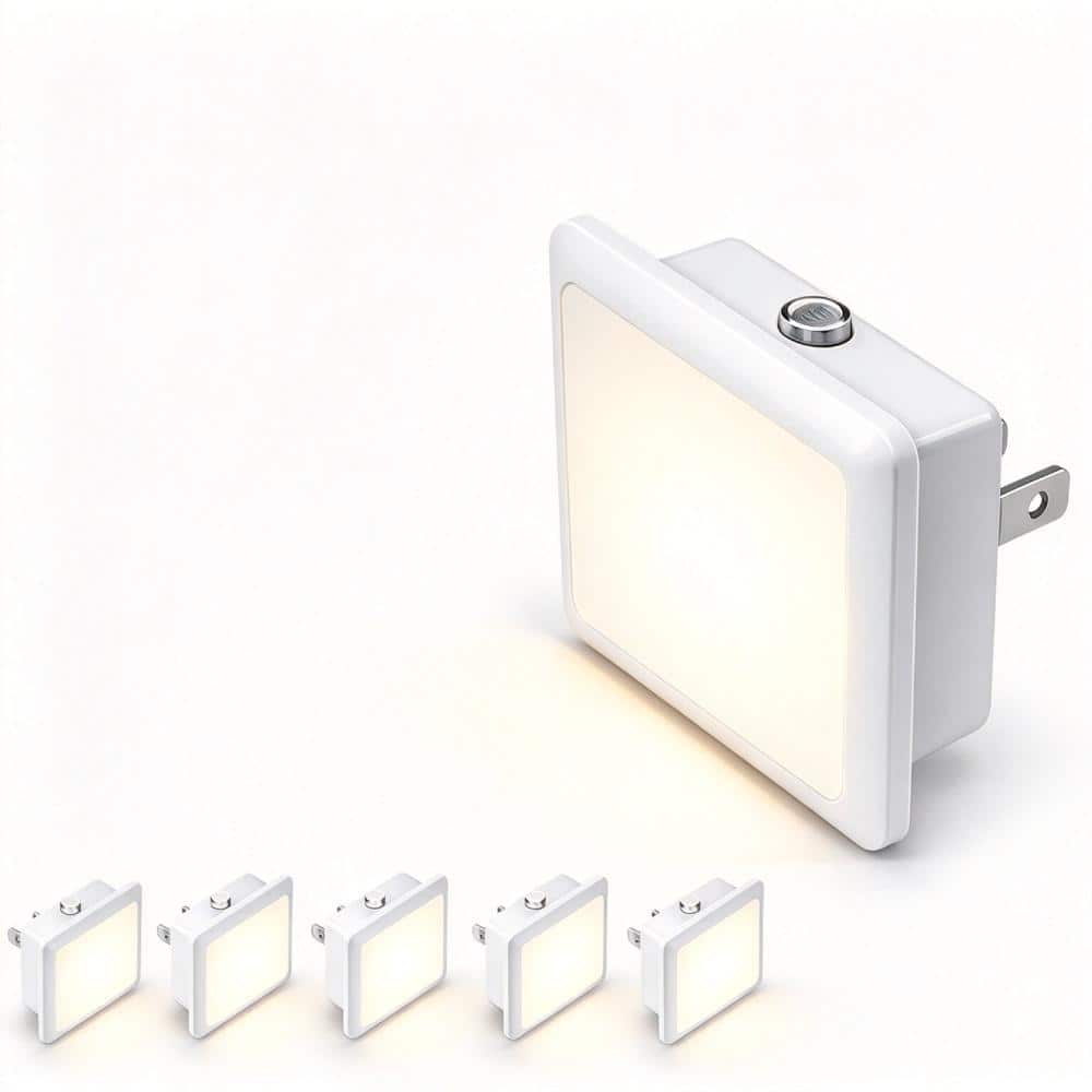 RUNDAWAY HIGH INC Plug in LED Night Light, Dusk-to-Dawn Sensor Night Light,6-PACK