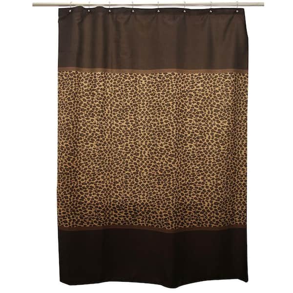 Famous Home Fashions Leopard Brown Shower Curtain