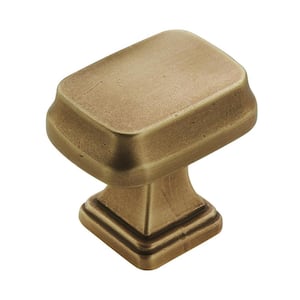 Revitalize 1-1/4 in (32 mm) Length Gilded Bronze Square Cabinet Knob