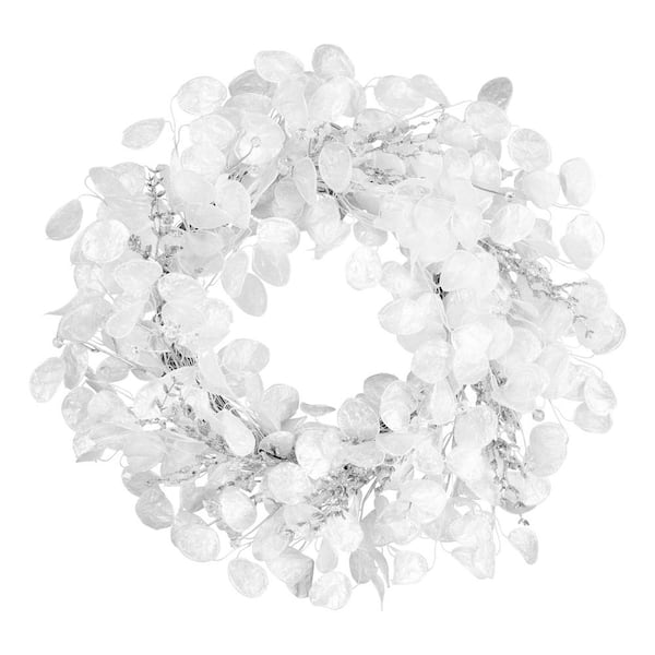 24 in., Unlit, Winter Frost White Artificial Christmas Wreath