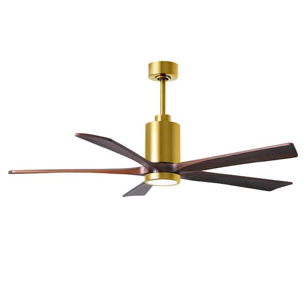 Matthews Fan Company Patricia 60 in. Integrated LED Indoor/Outdoor Brass Ceiling Fan with Remote Control Included