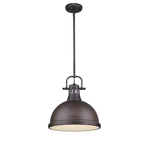 Duncan 1-Light Rubbed Bronze Pendant with Rod
