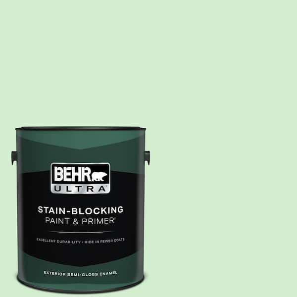 BEHR ULTRA 1 gal. #450A-2 Kiwi Squeeze Semi-Gloss Enamel Exterior Paint & Primer