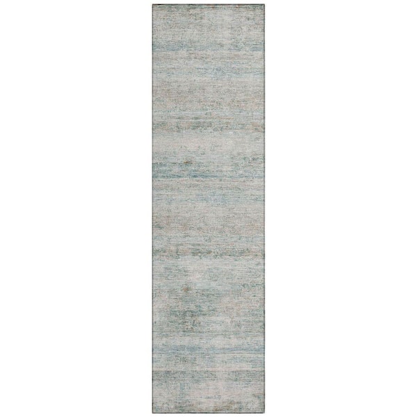 Chantille Machine Washable Indoor/Outdoor Abstract ACN2154 Aqua 2 ft. 3 in. x 7 ft. 6 in. Runner Rug