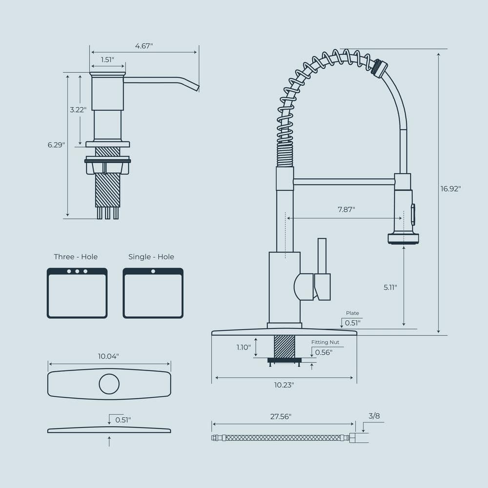 Chrome High-Arc Kitchen Faucet with Pull-Out Spray and Soap Dispenser