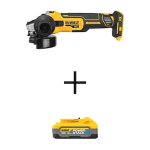 20V MAX XR Cordless Brushless 4.5 in. Slide Switch Small Angle Grinder with Kickback Brake with POWERSTACK 5Ah Battery