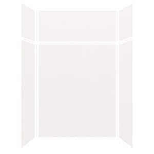 Expressions 32 in. x 60 in. x 96 in. 4-Piece Easy Up Adhesive Alcove Shower Wall Surround in White