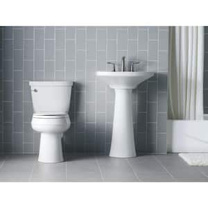 Cimarron 8 in. Widespread Vitreous China Pedestal Combo Bathroom Sink in White with Overflow Drain