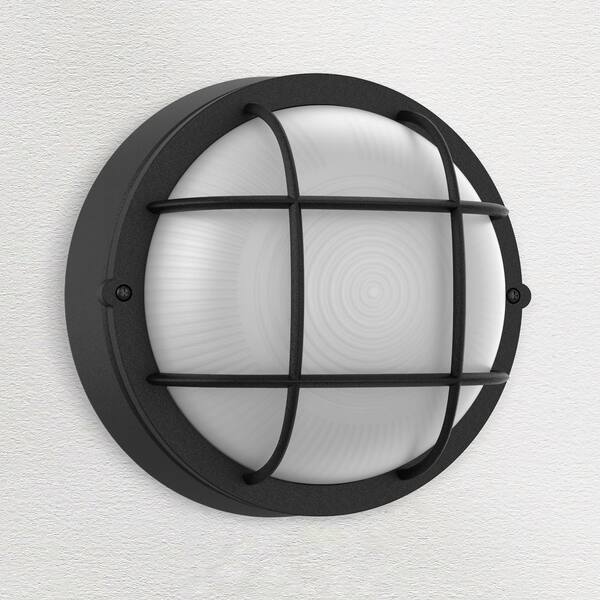 Hukoro Hour Textured Black Integrated LED Outdoor Wall Light Fixture ...