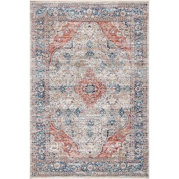 nuLOOM Corinne Herati Medallion Beige 7 ft. x 9 ft. Area Rug KKSL02A