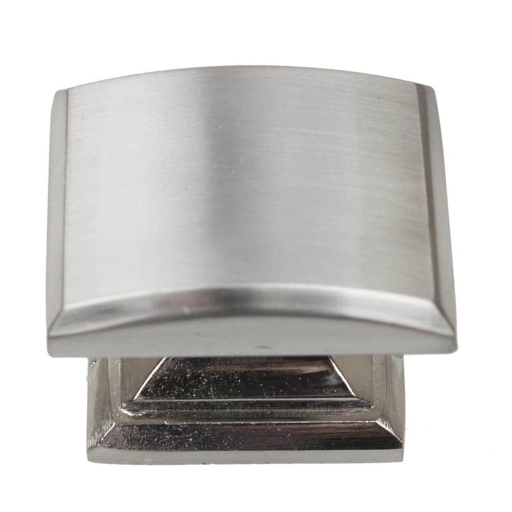 Brushed Nickel Square Cabinet Knob Set with Mounting Hardware