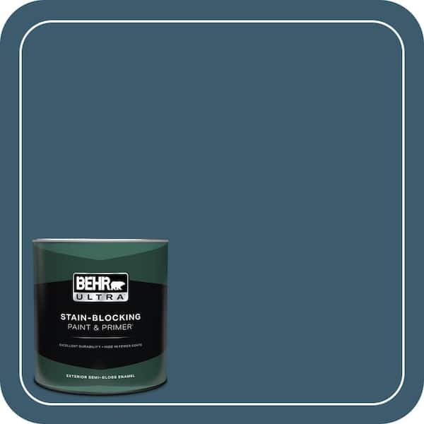 BEHR ULTRA 1 qt. #550F-7 Blue Spell Semi-Gloss Enamel Exterior Paint & Primer