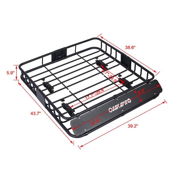 150 lbs. Capacity 43 in. Motoring Roof Rack Cargo Carrier with Steel Wind Fairing
