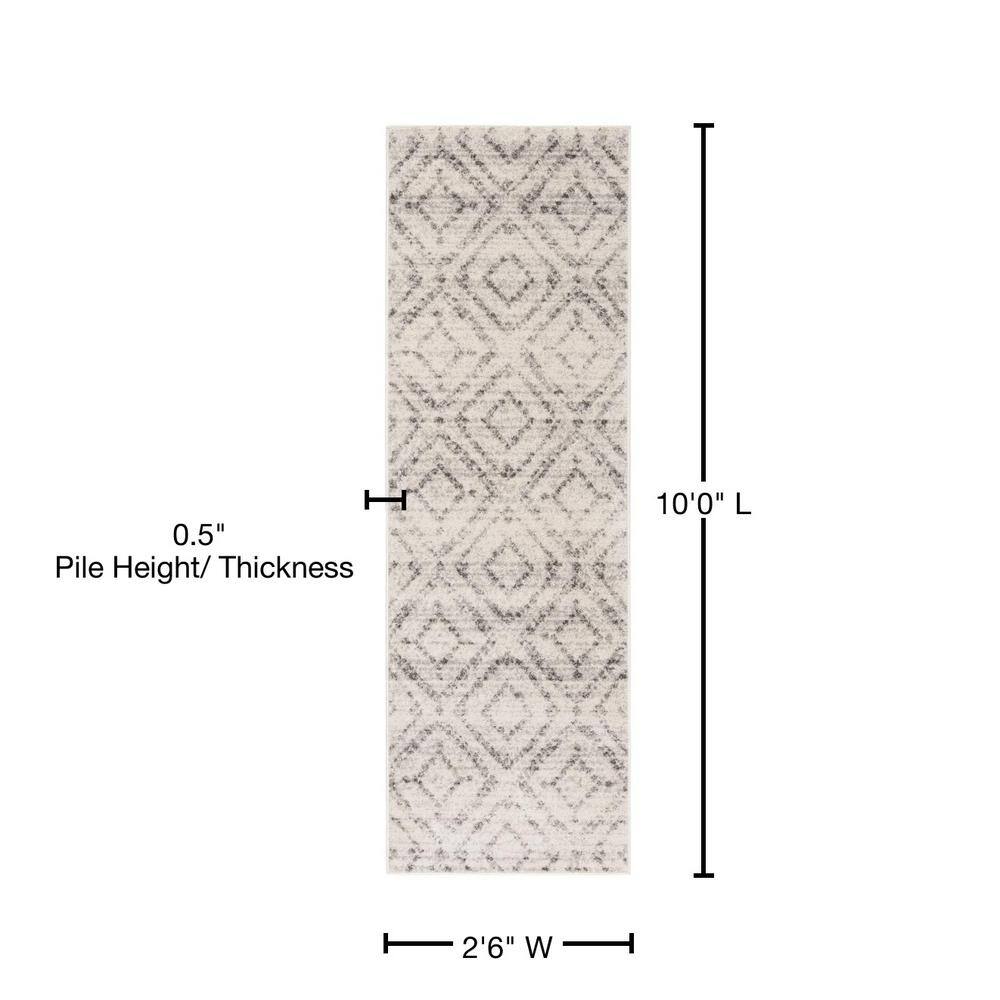 Gray Diamond Pattern Synthetic Area Rug