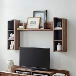 Omnistand Walnut Gray Wall Mounted Shelves