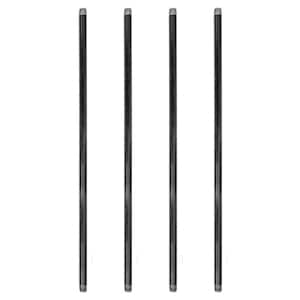 1/2 in. x 60 in. Black Industrial Steel Grey Plumbing Pipe (4-Pack)