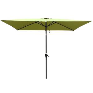 6 ft. x 9 ft. Steel Outdoor Waterproof Market Patio Umbrella in Green