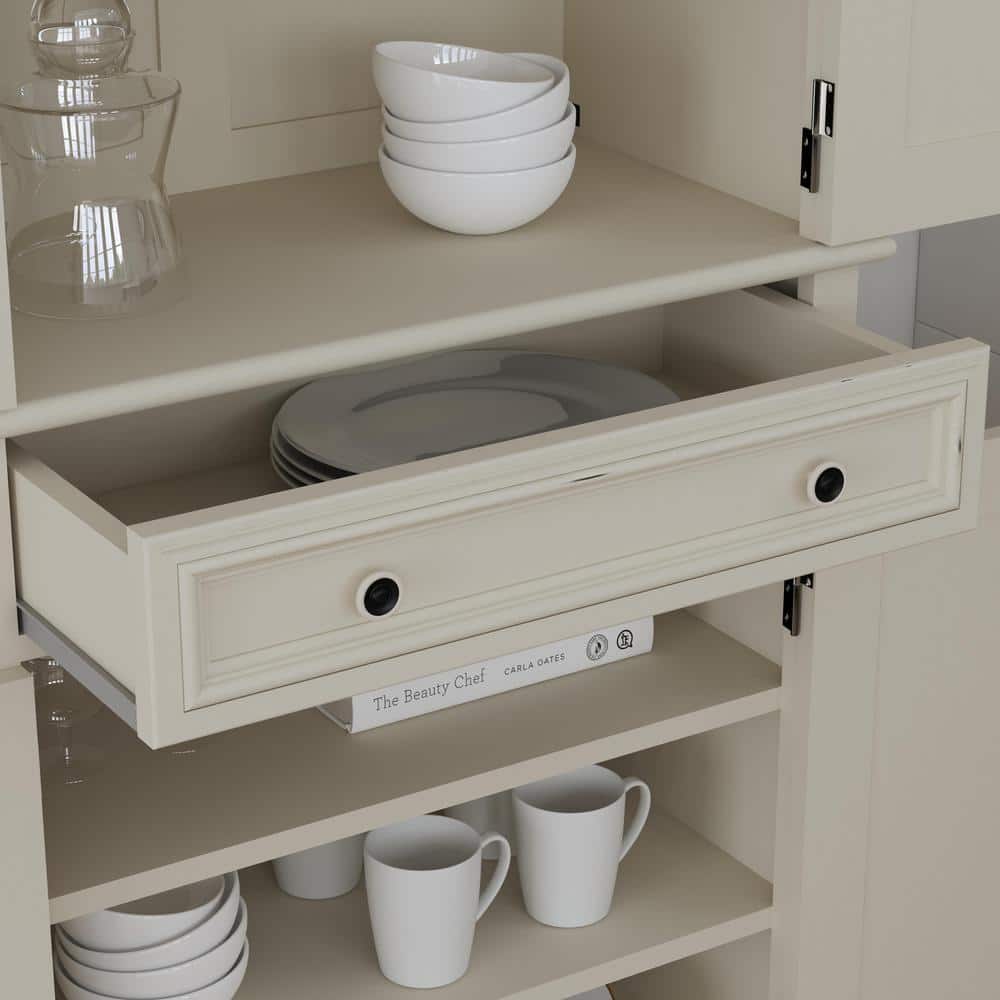 Dover 72" White Mahogany Freestanding Pantry with Adjustable Shelving