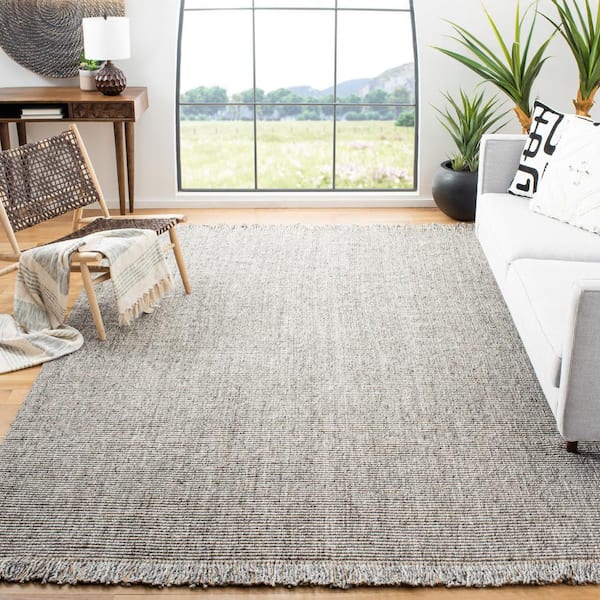 Natural Fiber Gray/Beige 8 ft. x 10 ft. Woven Thread Area Rug
