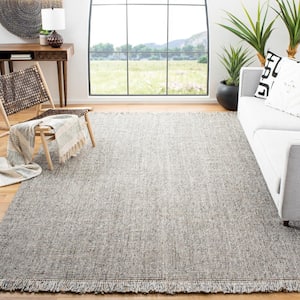 Natural Fiber Gray/Beige 8 ft. x 8 ft. Woven Thread Square Area Rug