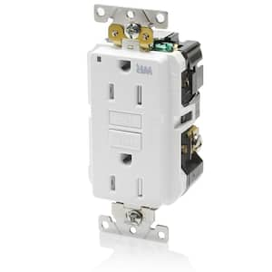 15 Amp 125-Volt Self-Test Tamper/Weather Resistant Industrial Grade GFCI Duplex Outlet/Receptacle White (1-Pack)