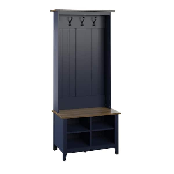 Twin Star Home Insignia Blue Hall Tree with Storage Bench