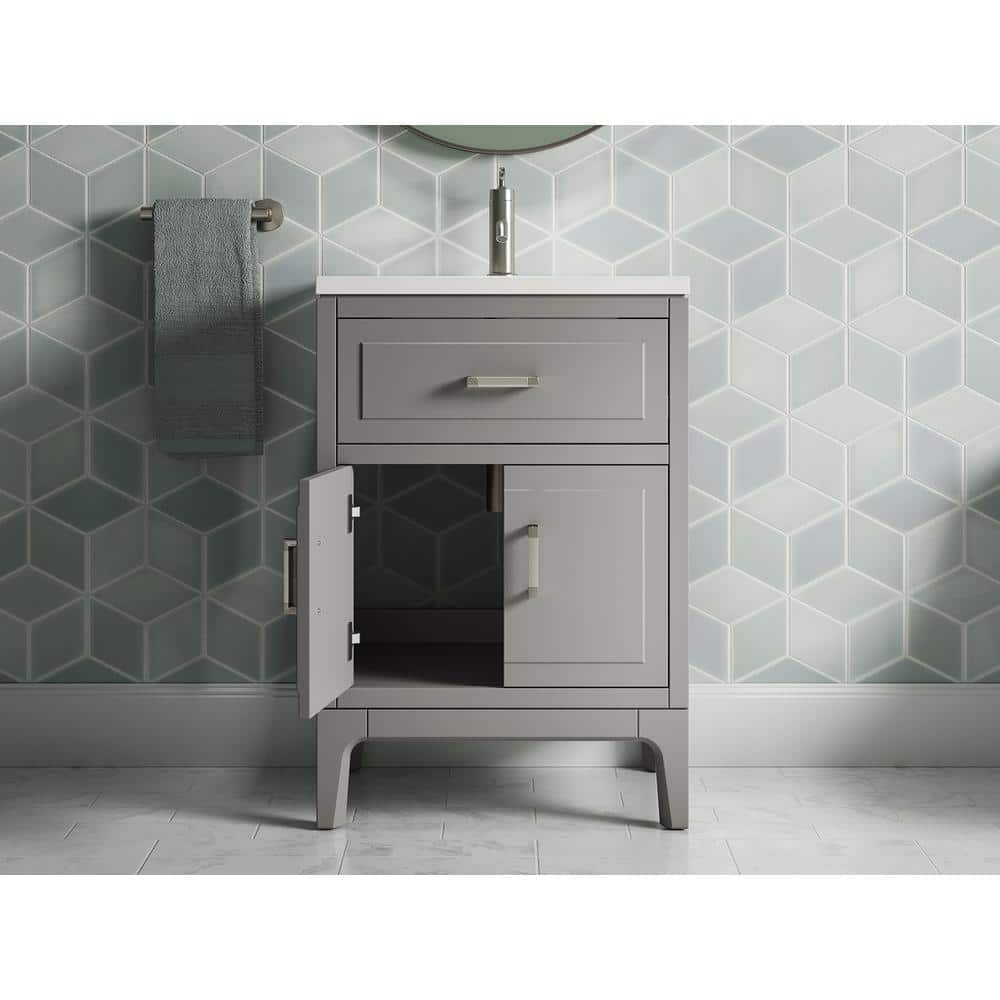 Seer 24" Mohair Grey Freestanding Single Bathroom Vanity with Quartz Top