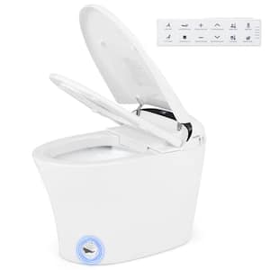 12 in. Wall Hung Smart Toilet 1.28 GPF Flushing Oval Toilet in White with Display Adjustable Heated Seat