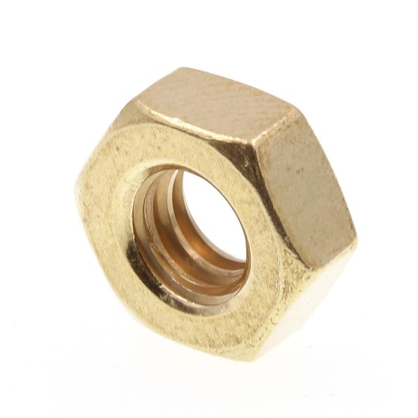 Prime-Line 1/4 in.-20 Solid Brass Machine Screw Hex Nuts (25-Pack)