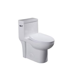 Hiller 12 in. Rough-In 1-piece 1.28/1.6 GPF Dual Flush Elongated Toilet in White, Seat Included
