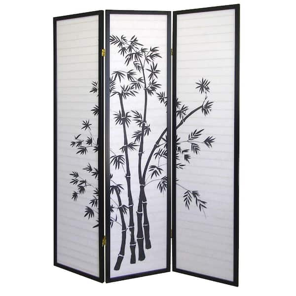 ORE INTERNATIONAL 5.83 ft. Black 3-Panel Room Divider