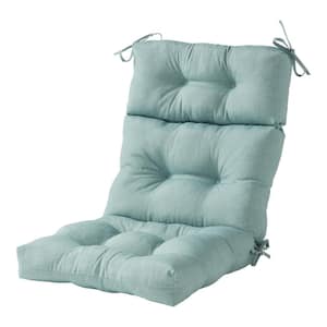 22 in. x 44 in. Outdoor High Back Dining Chair Cushion in Seaglass