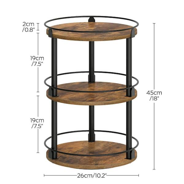 Organizer Rotante Per Spezie In Metallo - Lazy Susan 30cm Per Cucina, Armadio, Nero 1 Strato