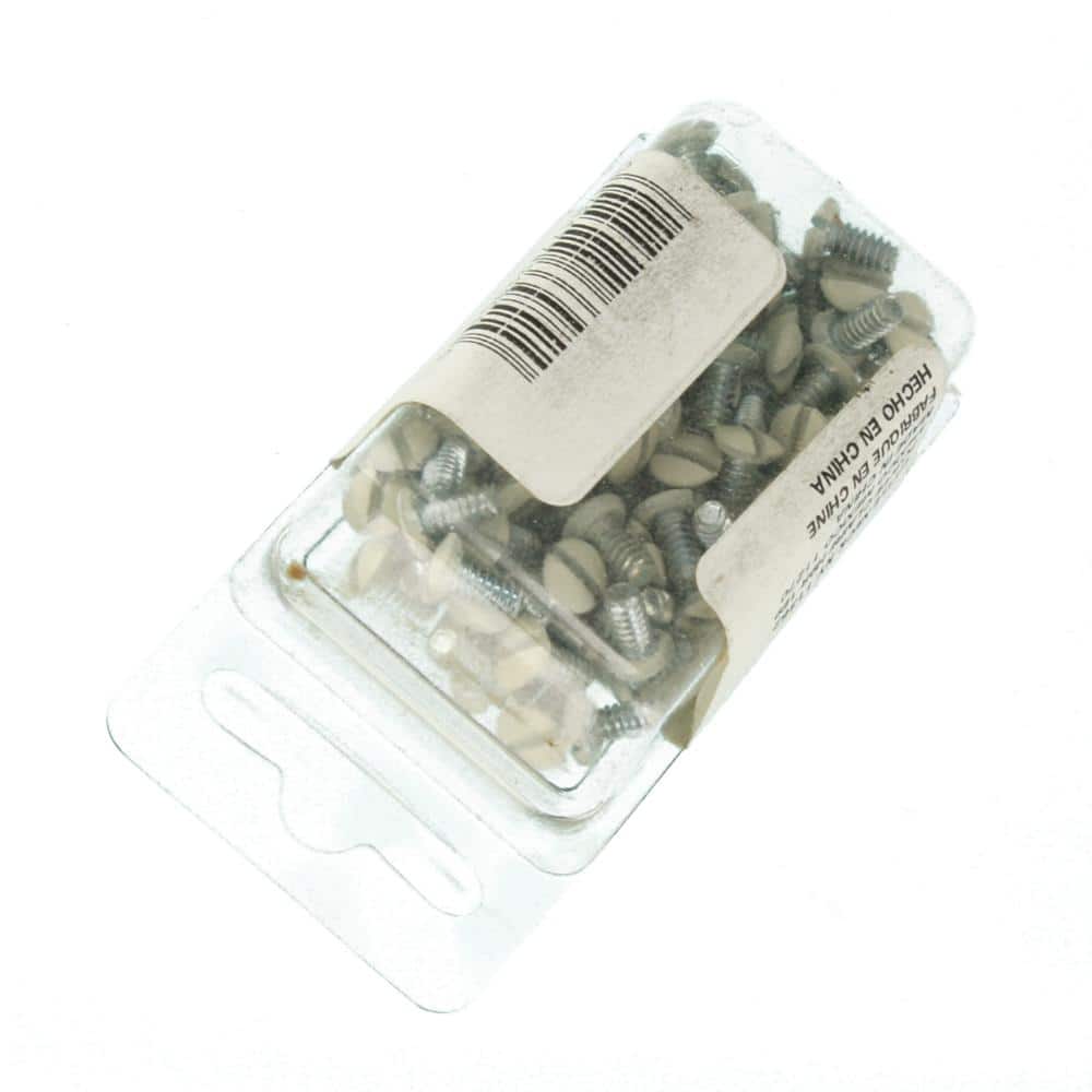 Light Almond Stainless Steel Wallplate Screws, 100 Pieces