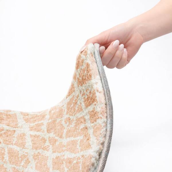 Dream Shag Premium Machine Washable Abstract ADS501 Peach 10 ft. x 14 ft. Area Rug