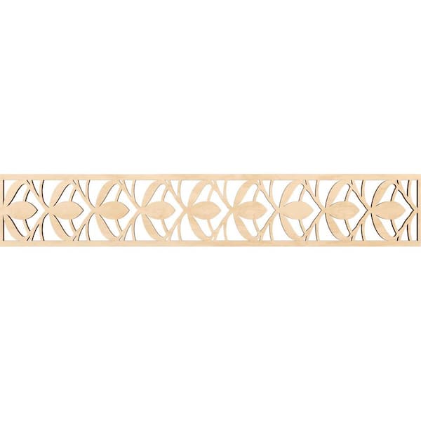 Ekena Millwork Salem Fretwork 0.375 in. D x 46.625 in. W x 8 in. L Birch Wood Panel Moulding