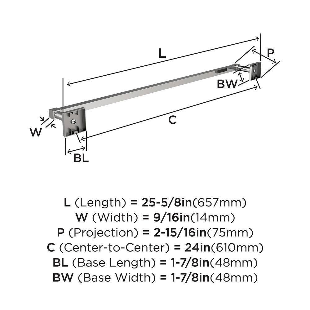 Chrome 24 Inch Wall Mounted Towel Bar
