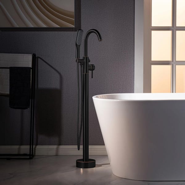 Loft Single-Handle Freestanding Claw Foot Tub Faucet with Hand Shower in Oil Rubbed Bronze