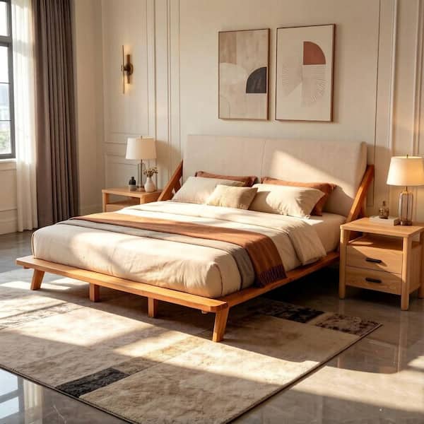 CHRISTOPHER KNIGHT HOME Ardelia Natural Brown Wood Frame King Platform ...