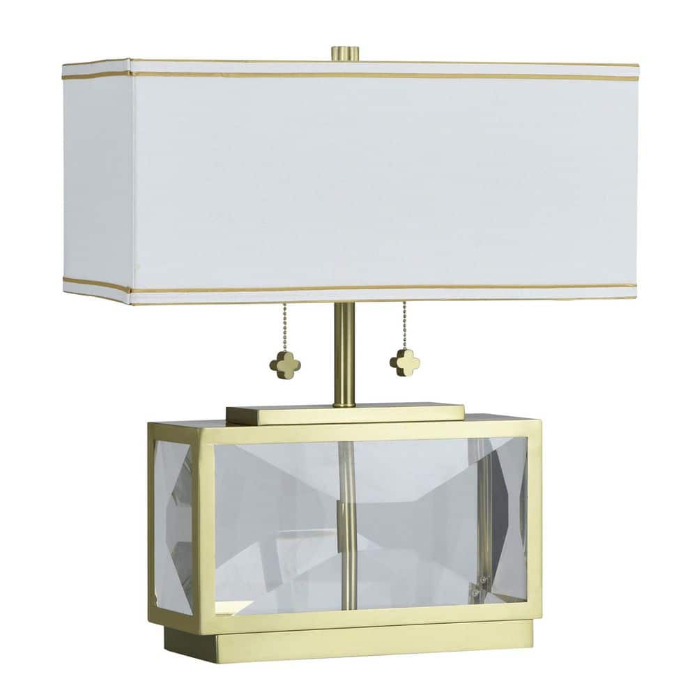 Celeste 21 in. Clear Table Lamp with White Linen Shade price history on PriceWatchPro
